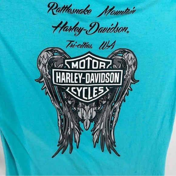 Harley Davidson Women’s Blue Rattlesnake Mountain T Shirt Size M - Picture 4 of 7